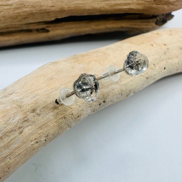 Herkimer Diamond Sterling Silver Stud Earrings - Picture 1 of 8